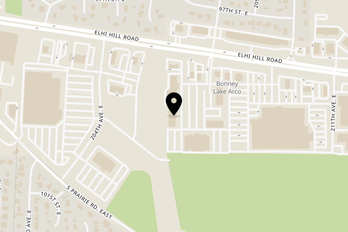 Map showing the location of Crockett's Public House Bonney Lake on 20631 WA-410 in Bonney Lake